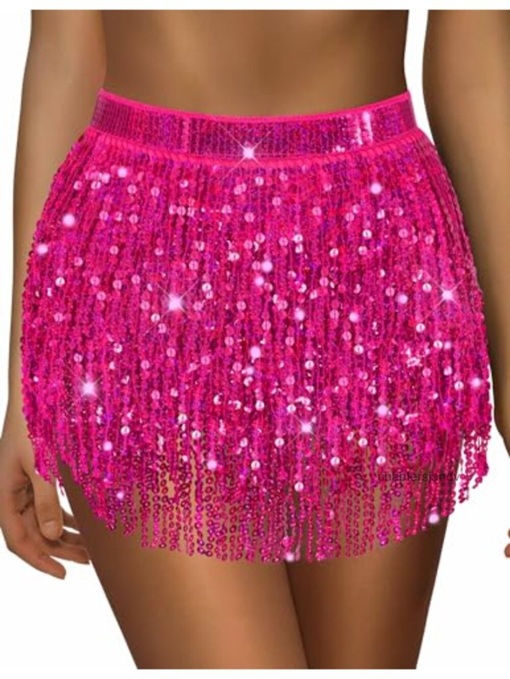 Sequin Tassel Skirt Fringe Hip Scarf Belly Dance Rave Sparkle One Size